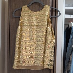 Gold Sequin Sleeveless Top